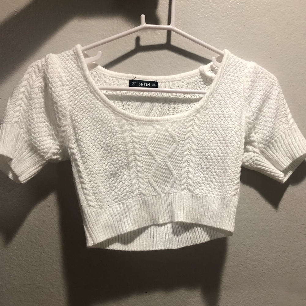 SHEIN White Knit Crop Top